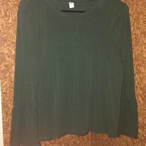 Green BP. Shirt with flared long sleeves